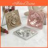Foldable Portable Mirror Vintage Makeup Rose Doublesided Vanity Mirror High Clarity Men Women Pocket Travel Handheld Square Cosmetic Mirror
