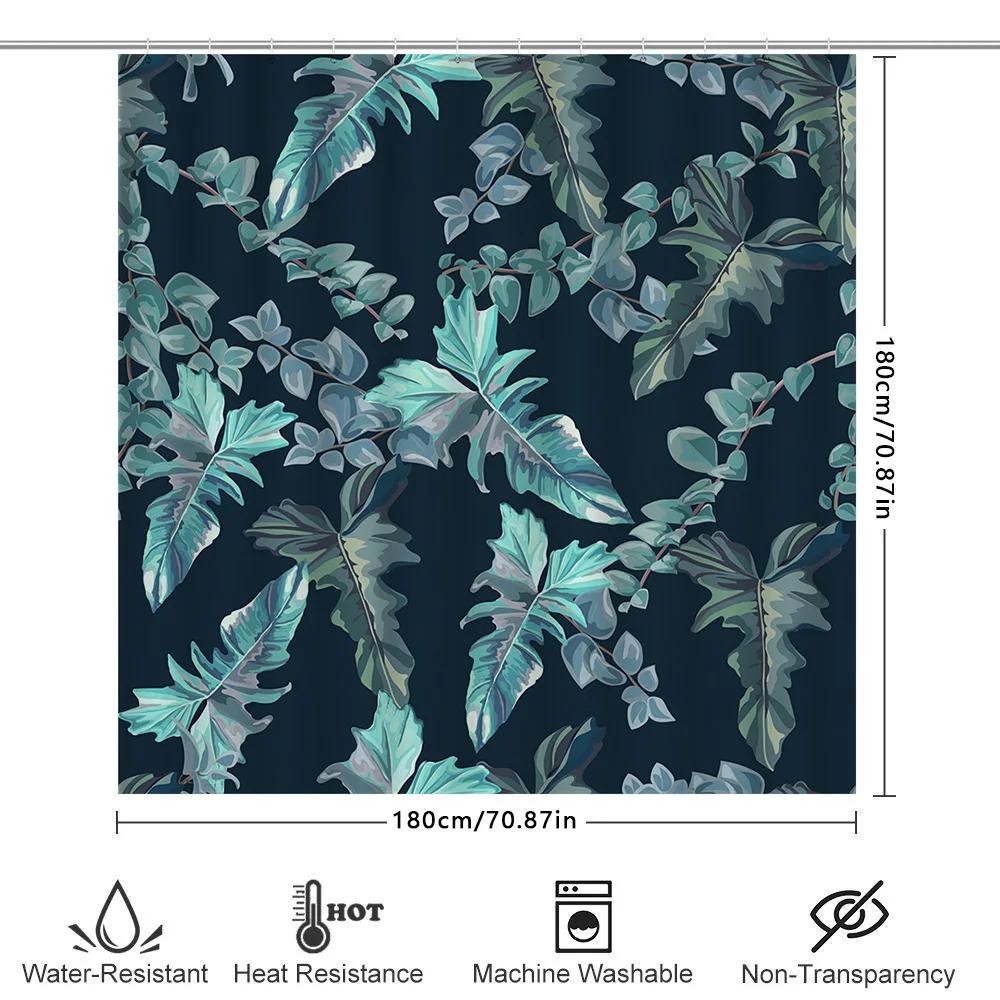 Outdoor Floral Print Shower Curtain Fabric Waterproof Bath Decor Home Decoration Waterproof Window Treatment Panel