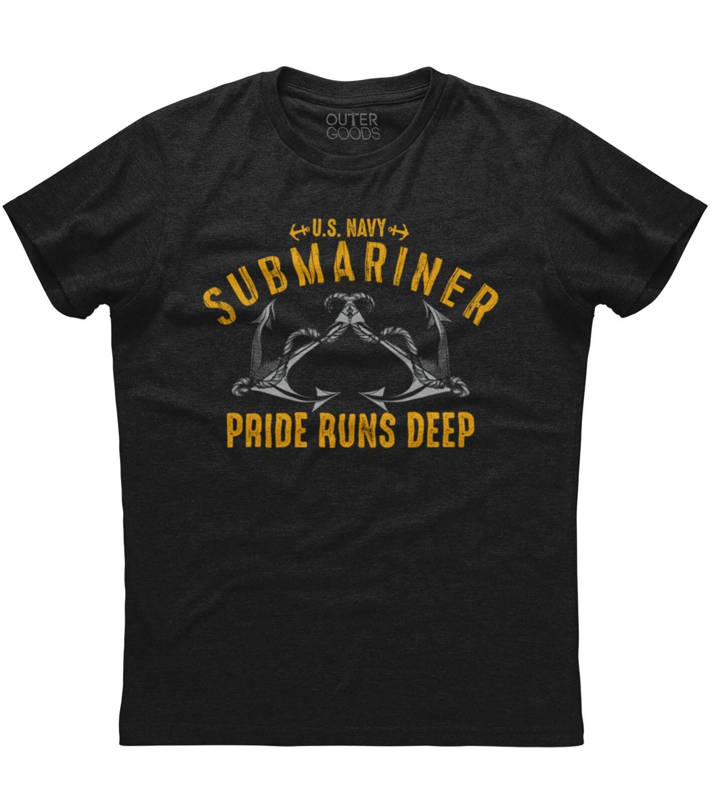 Mens U.S. Navy Submariner Pride Runs Deep Patriotic T-Shirt USA US Military XXXL