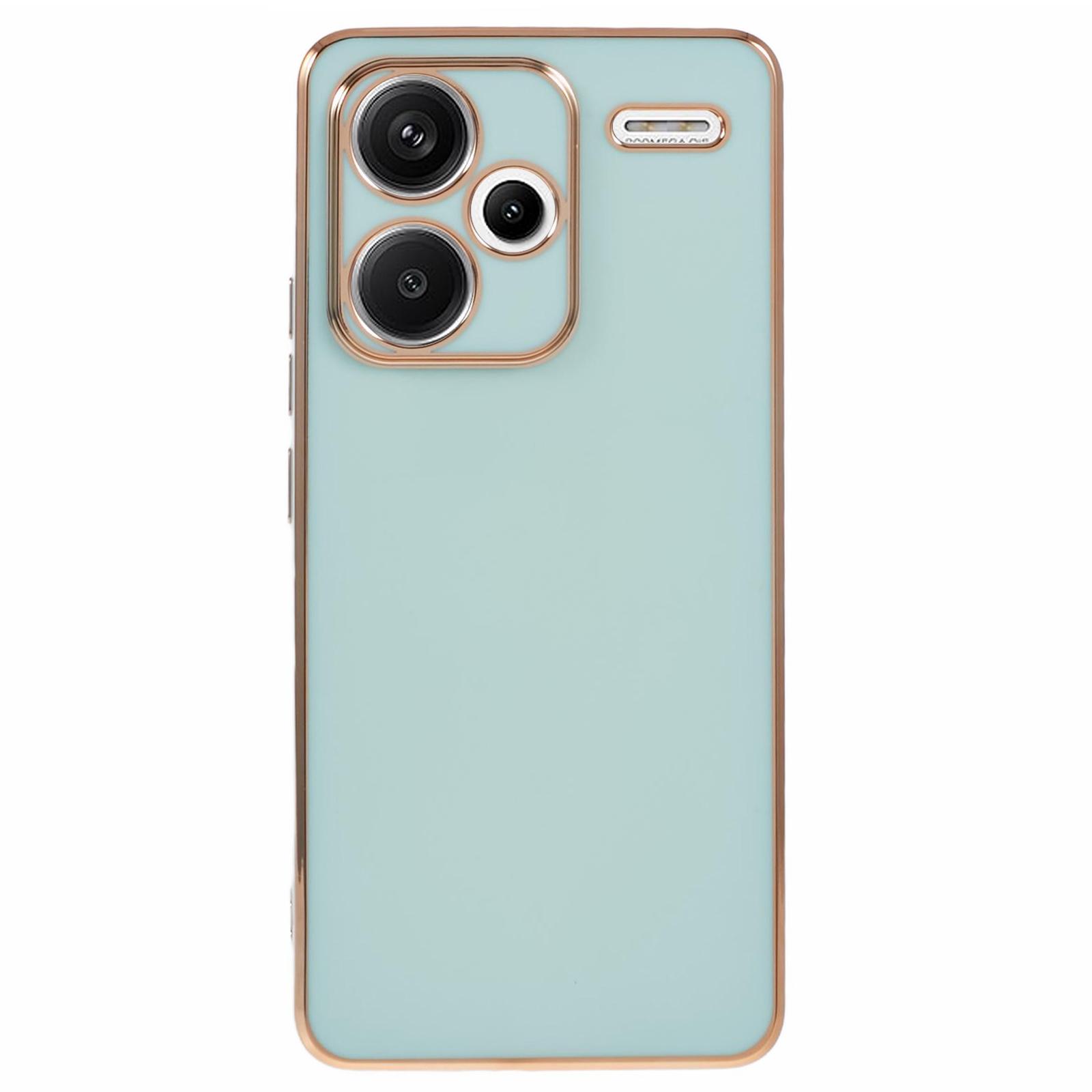 

For Xiaomi Redmi Note 13 Pro+ 5G Case Glossy TPU Phone Cover 6D Electroplating Drop Impact Cyan