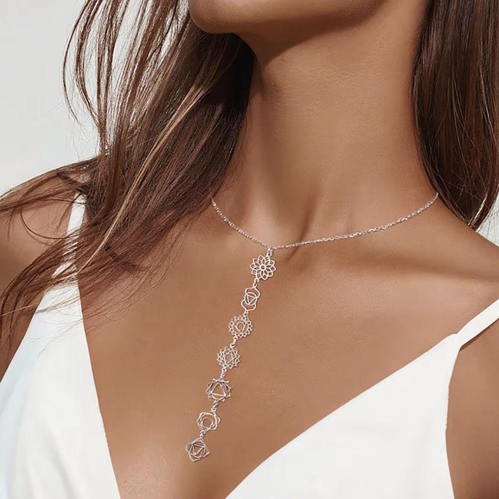 Collier Choker 7 Chakras Couleur Dorée Pendentif Énergétique Cadeau Spirituel