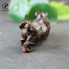 Big Pure Copper Cute Rhinoceros Miniatures Figurines Solid Vintage Brass Rhino Ornaments Tea Pets Desktop Decorations Craft