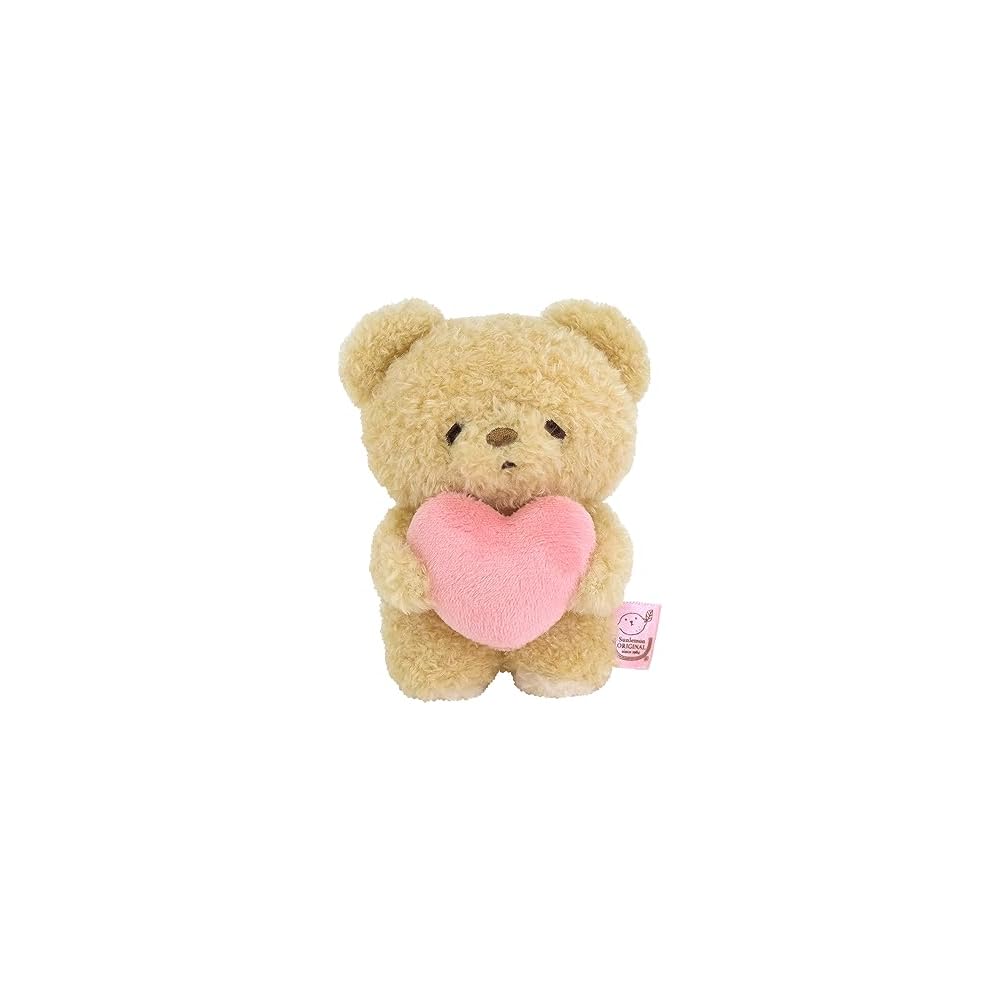 Sunlemon Fuwafuwa Tatton Heart Bear Beige Plush Toy 7x6x10cm Animal Stuffed Animal