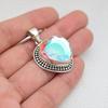 Angel Aura Quartz Pendant, Handmade 925 Sterling Silver Heart Shape Aura Quartz Pendant, Gift for her, Anniversary Pendant
