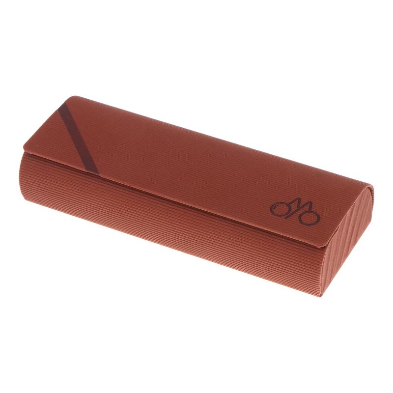Striped Leather Eyeglasses Case Minimalist Portable Stylish Spectacle Holder Box for Men Boys Students