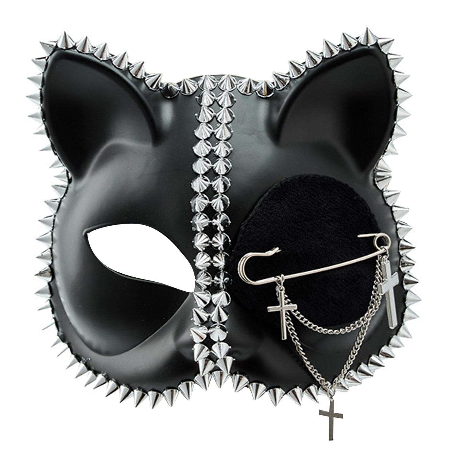 Party Mask Masquerades Mask Floral Lace Foxes Cats Face Mask with Flower Tassels Veil Mardi Gras Mask for Halloween A