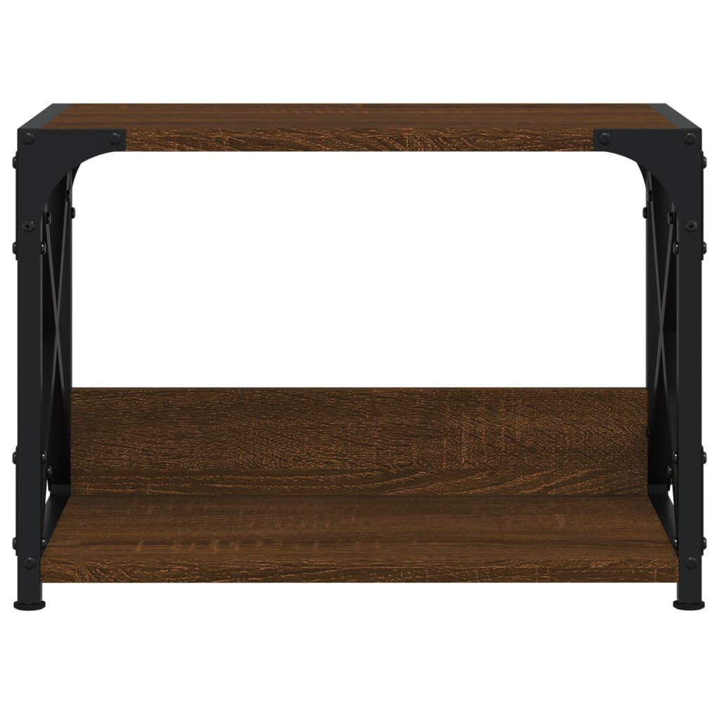Printer Stand with 2 Shelves Brown Oak Effect 44 X 26 X 31.5 Cm