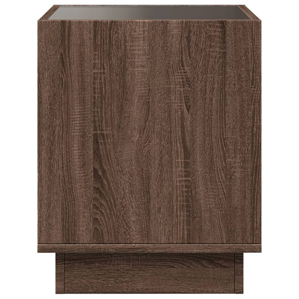 Infinity LED Coffee Table in Brown Oak Effect 40 x 40 x 50 cm