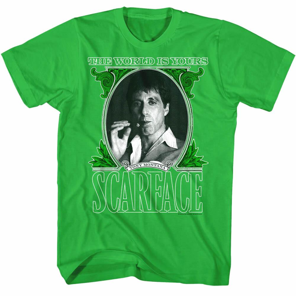Scarface Tony Montana Dollar Men T Shirt Money Face World is Yours Pacino Cash XXL