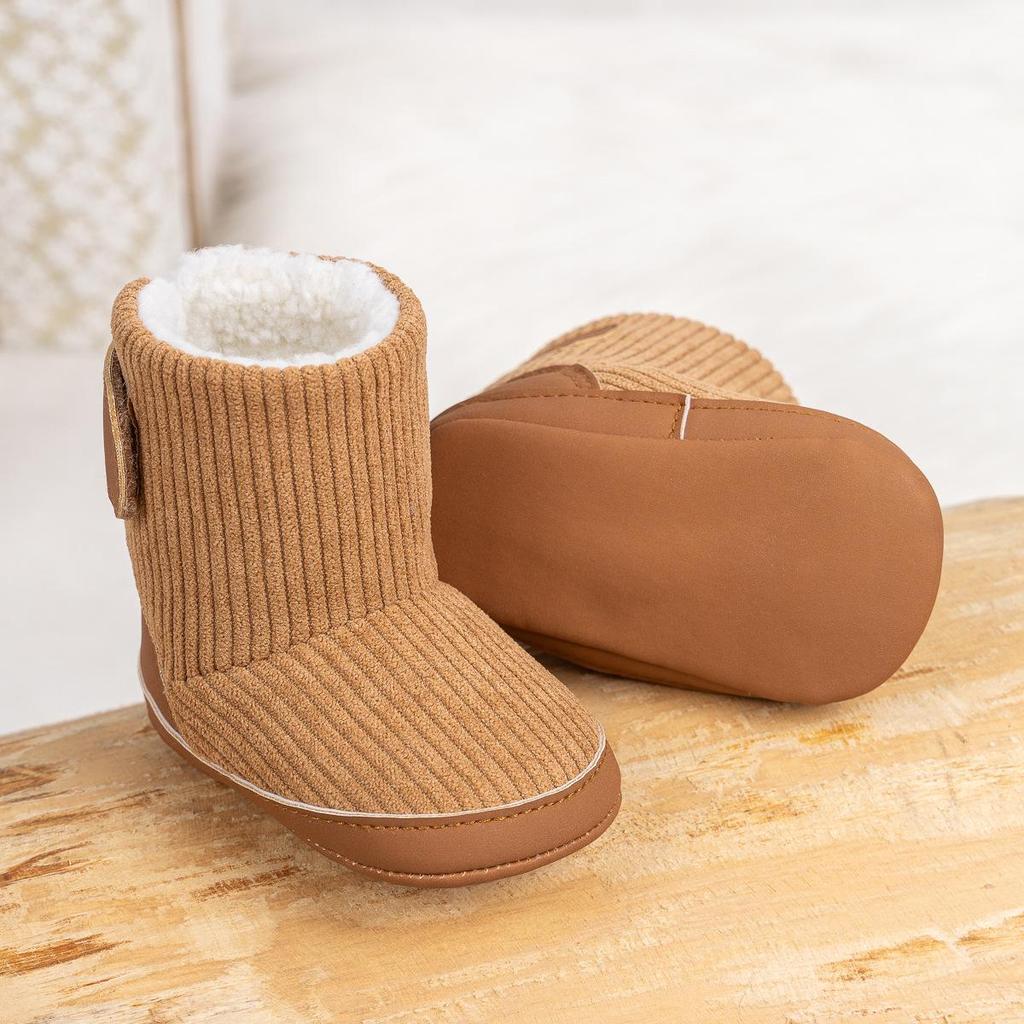 Cross-Border Winter Baby Velcro Cotton Warm Shoes with Plus Velvet Soft Sole.