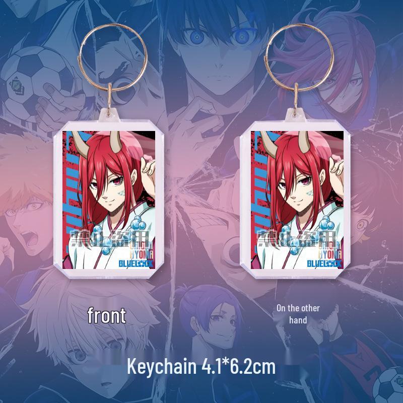 Blue Lock Anime Chibi Leopard Horse Keychain, Laser Ticket, Postcard, Bookmark, Gift Card Stationery Set.