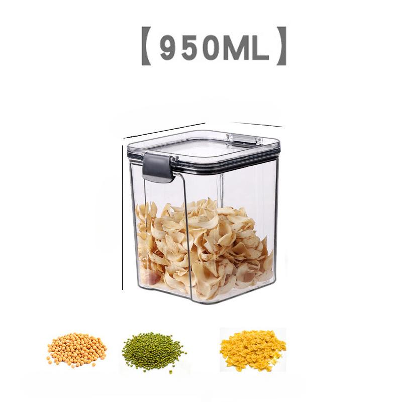 Square Transparent Storage Tanks for Grains and Cereals Kitchen Food and Snack Storage