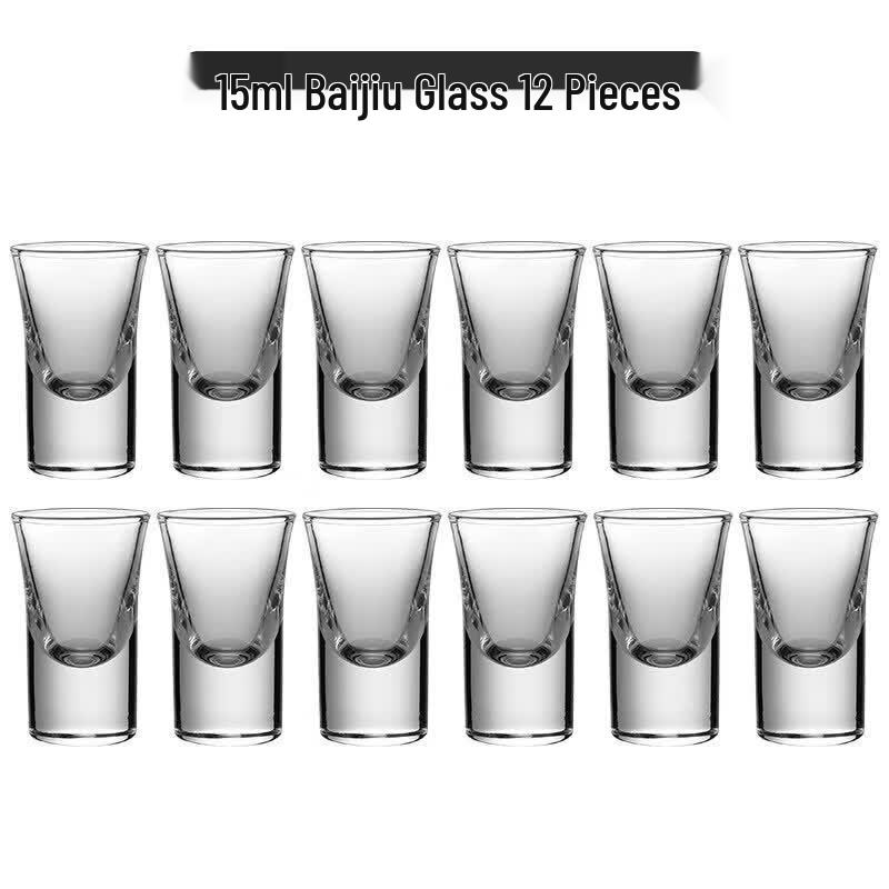 Qiwei Chinese Style Mini Glass Liqueur Set with Bamboo Rack