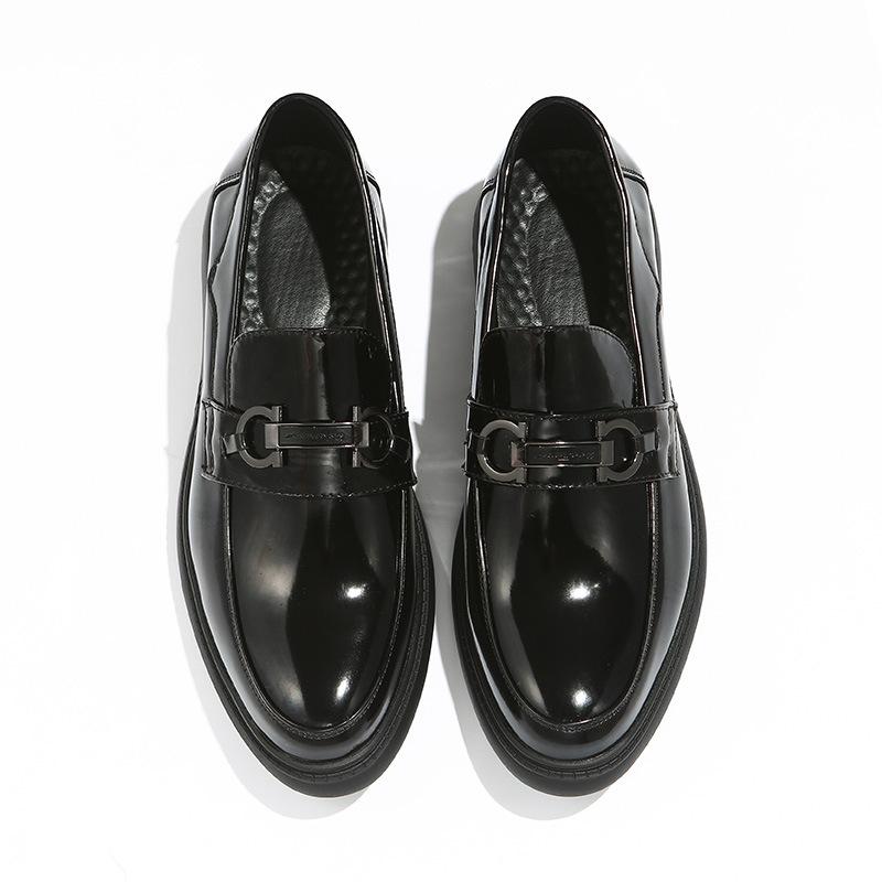 Pointed Patent Leather Casual Men'S Shoes Overfoot Lazy Leather Shoes British Glossy Business Shoes Model 9201-X