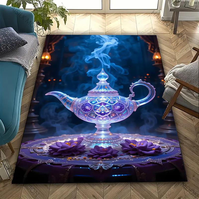 3D Wishing Lantern Pattern Carpet for Living Room Kids Bedroom Mat, Sofa Doormat Floor Rug Anti-slipTapete Decor Mat Funny Gift