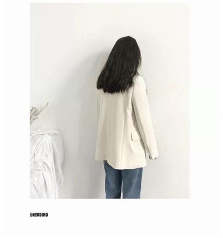 2025 Korean Style Women's Chic Casual Loose Long Sleeve Suit Top for Spring and Autumn
