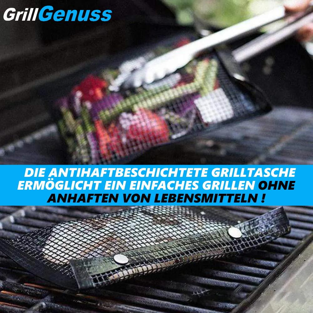 GRILLGENUSS Grill Bag BBQ Grill Bag Grill Basket Grill Grid Heat-resistant 2-pack