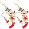 3 Pairs Xmas Tree Earrings Xmas Bell Earrings Xmas Hat Earrings Decorative Earrings Dangle Earrings