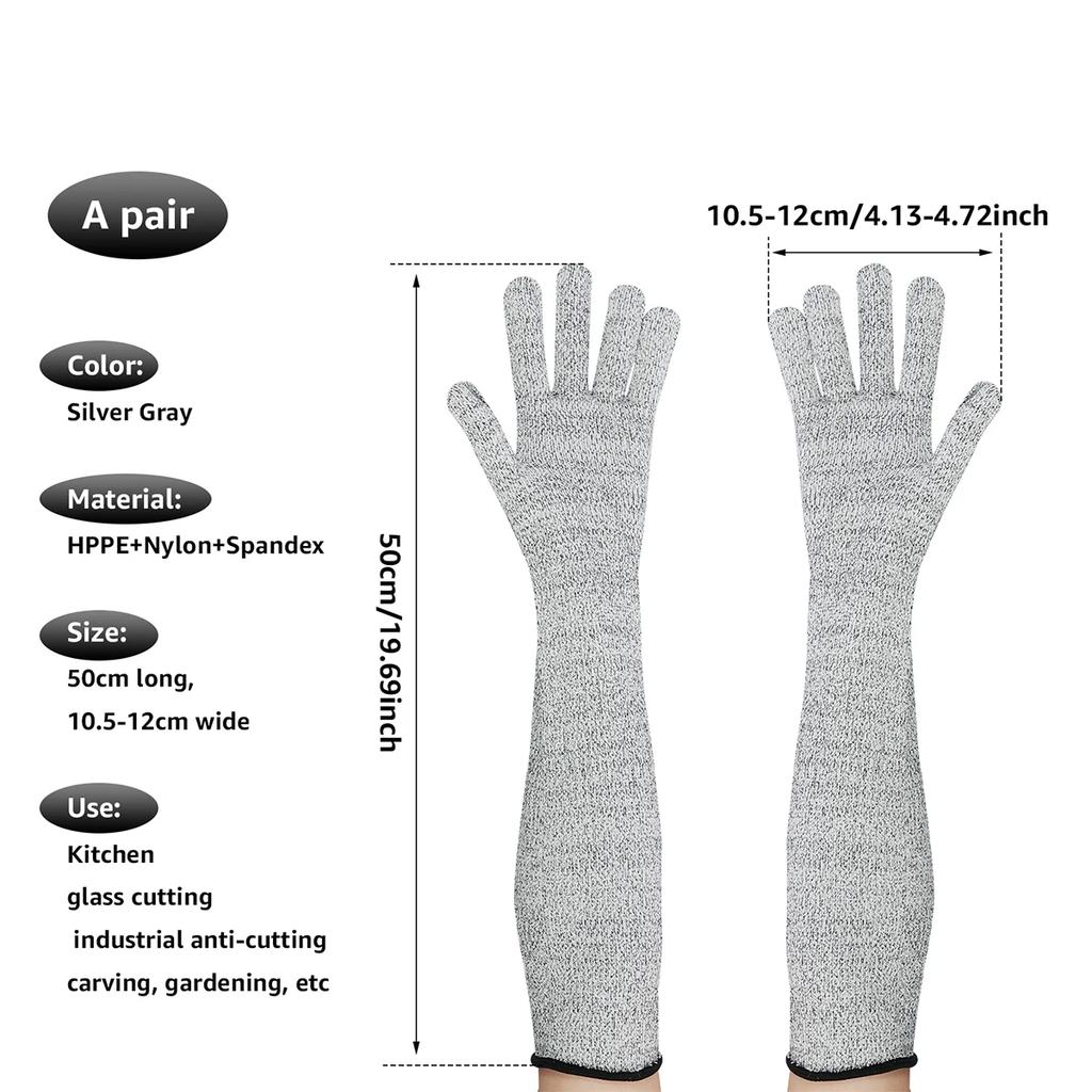 Breathable HPPE Cut Resistant Anti-Puncture Gloves Arm Protection Gloves Arm Sleeve Long Arm Cover Work Safety Protective