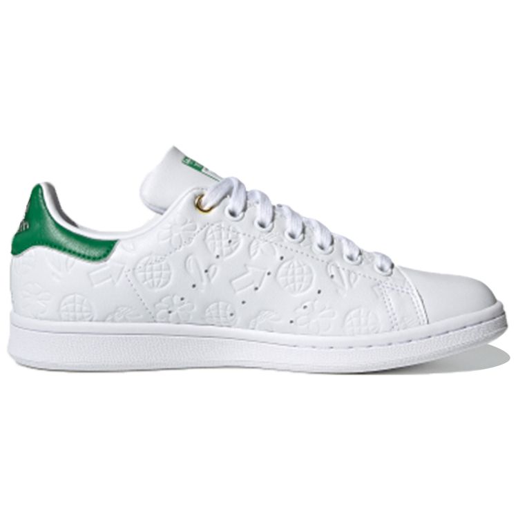 Adidas Stan Smith Embossed Graphics - White Green Women Sneakers Cloud-White Chalk-White FX5674