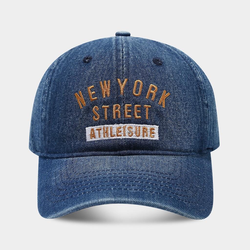 Denim Baseball Cap With Embroidered Letters For Outdoor Sun Protection