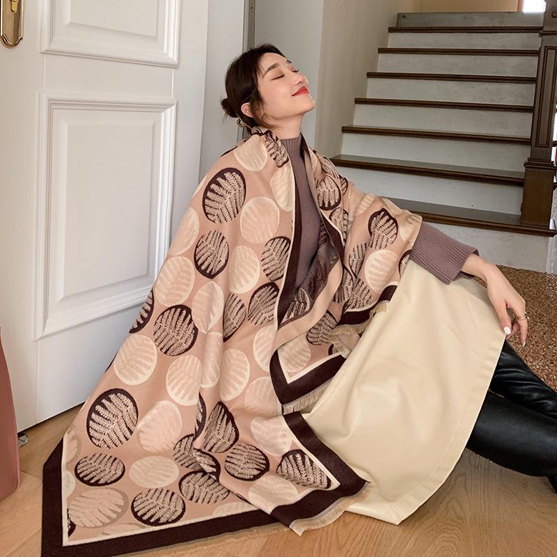 65 * 190 cm Autunno e Inverno Nuovo Sciarpa Versatile Semplice Tinta Unita con Frange Imitazione Cashmere Double-Sided Sciarpa Calda Shawl d'Atmosfera