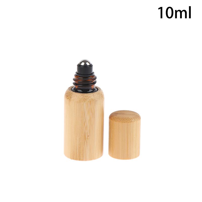 1 Pcs 10/20/30/50/100ml Bamboo Glass Roll On Bottle With Lid For Essential Oils Refillable Perfume Bottles With Roller Ball