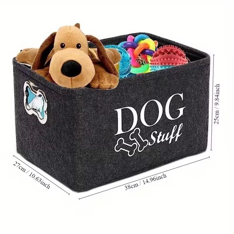 1 Piece Spacious Felt Pet Toy Storage Box - Suitable For Dog Toys Blankets And Accessories And Miscellaneous Storage Basket чёрный 3180₽