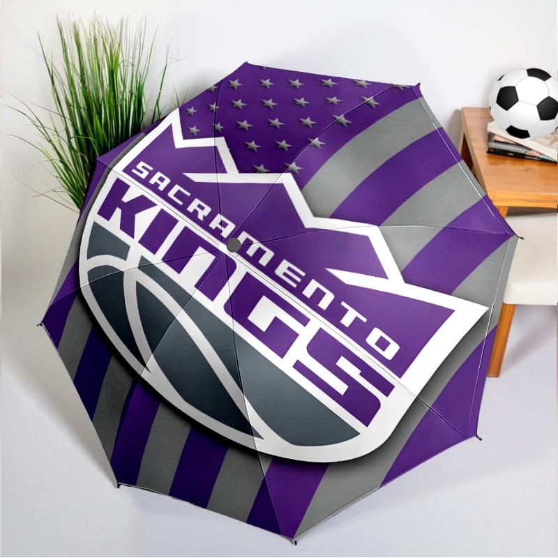 Kings Basketball Team Logo Umbrella 8-Frame for Travel, Camping, Casual Lightweight Portable Umbrella, Essential for Every Family Holidays Gift