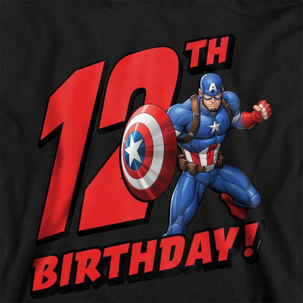 Captain America Childrens/Kids Pull Over 12th Birthday Hoodie