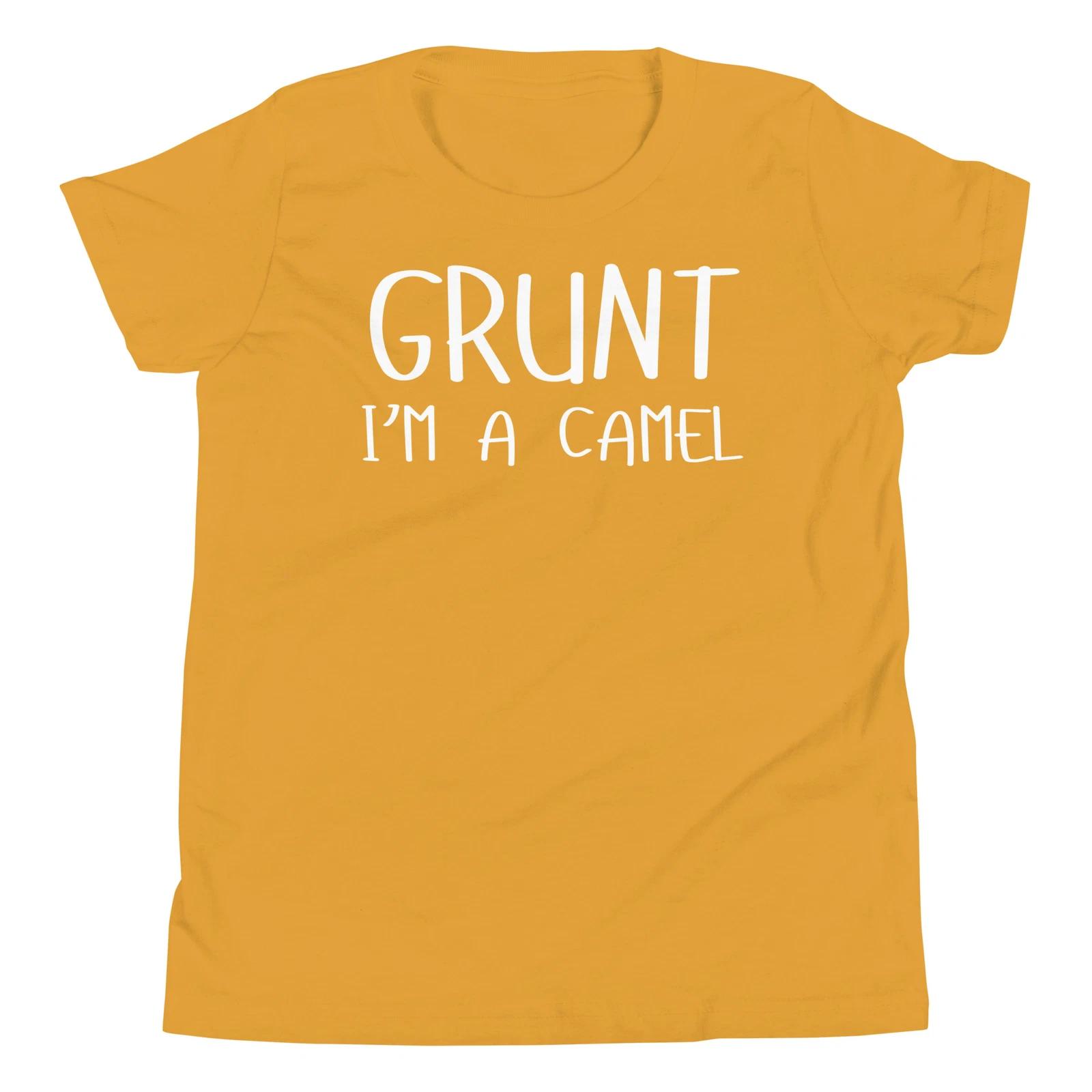 

Grunt I m A Camel Funny Lazy Halloween Human Costume Youth Short Sleeve T-Shirt 140