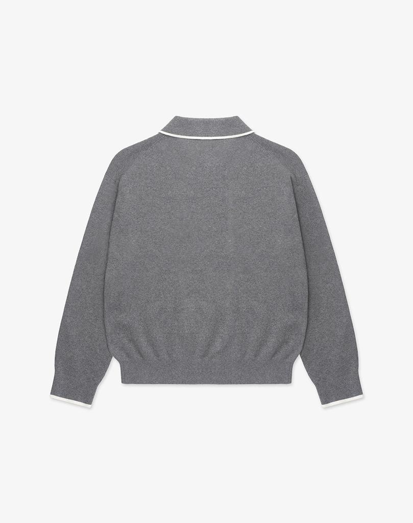 WORK ON BODY OFF Tre Semi Oversized Cotton Half Zip-Up Knit [Gray]