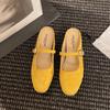 French Retro One-word Buckle Mary Jane Women's Shoes 2025 Summer New Casual Round Head Shallow Mouth Bag Head Half Slippers Women
