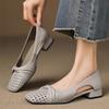 Single shoes breathable low-heeled bag head Roman sandals small fragrant hollow women's summer commuting soft-soled Mary Jane shoes