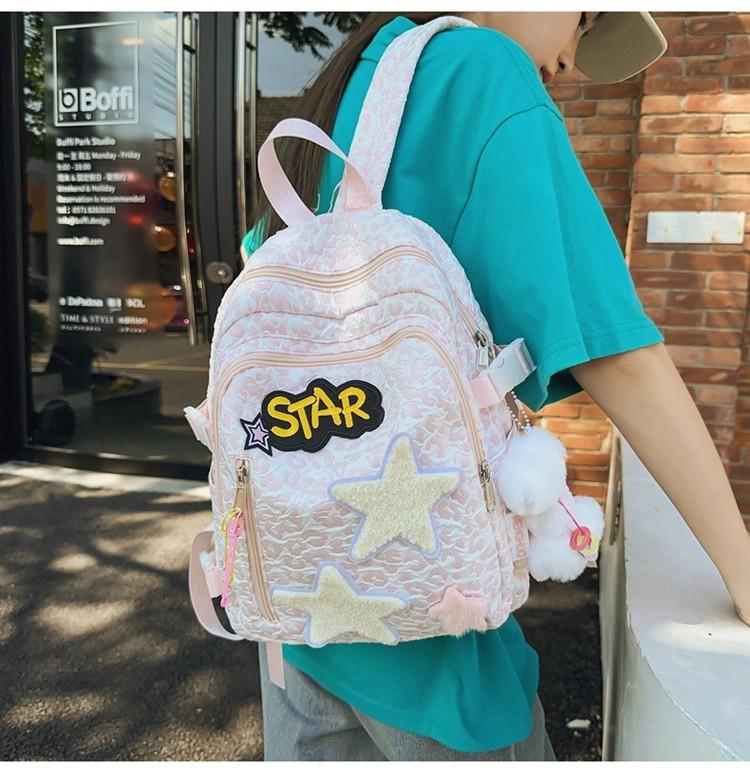 Cute Korean Style Nylon School Backpack For Girls Breathable And Lightweight Durable With High Color Value