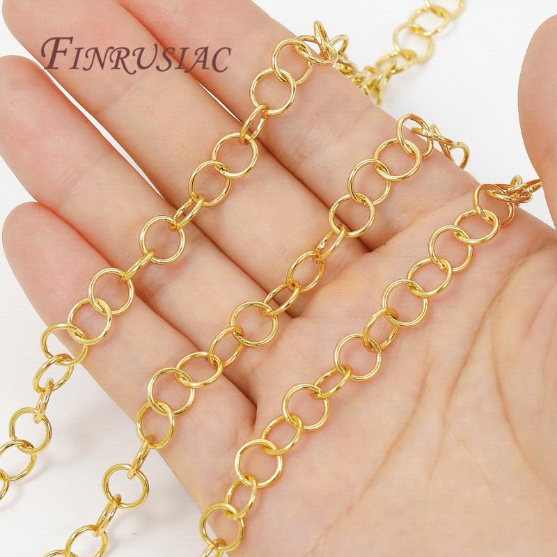 0.5-1Meter 18K Gold Plated Chains DIY Necklaces Accessories,Decorative Chain For Jewelry Making Supplies,Bulk Chains Wholesale