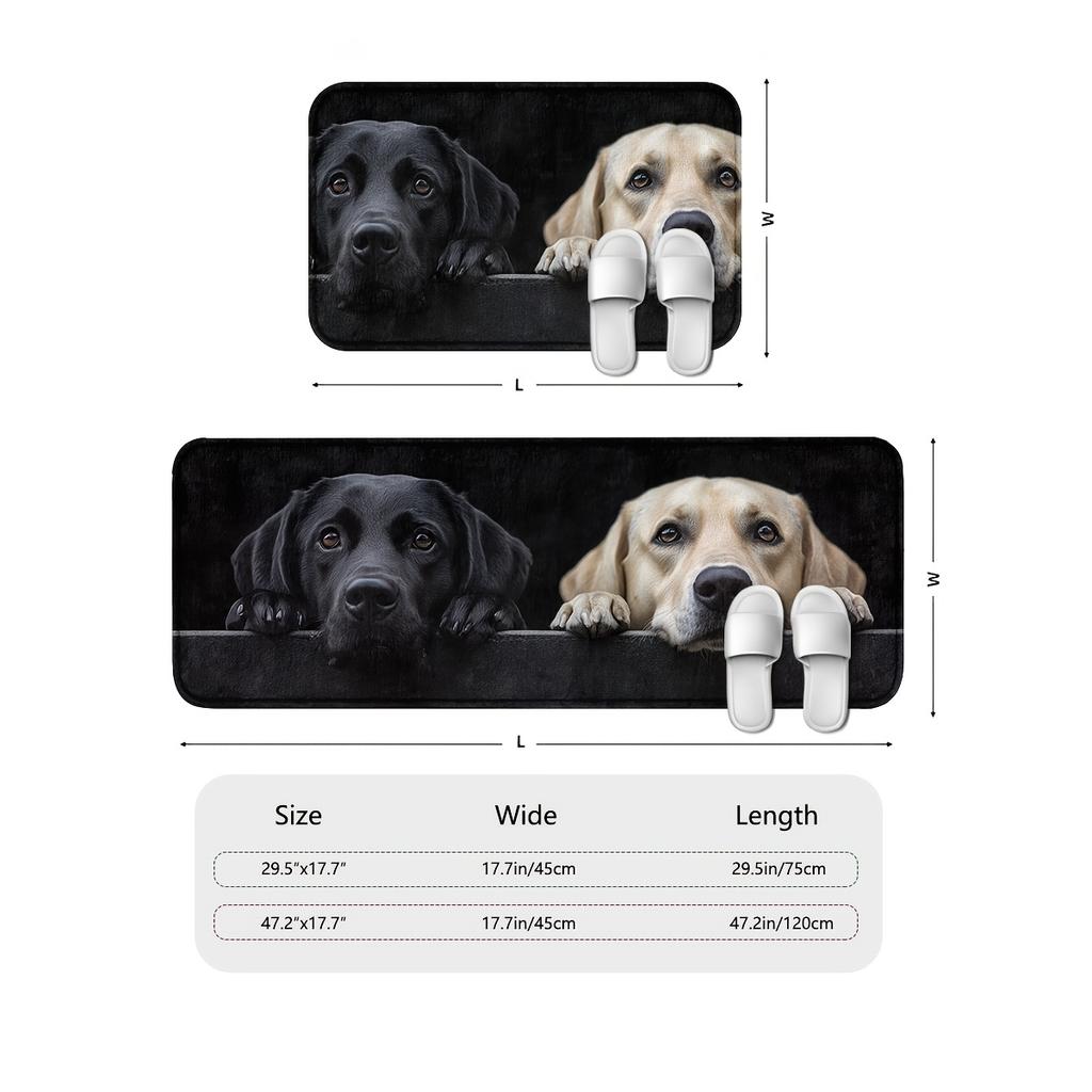 1Pcs Anti Fatigue Kitchen Rugs, Labrador Retriever Print Waterproof Non-Slip Thick Cushioned Kitchen Mat Heavy Duty Comfort Standing Mat for Kitchen