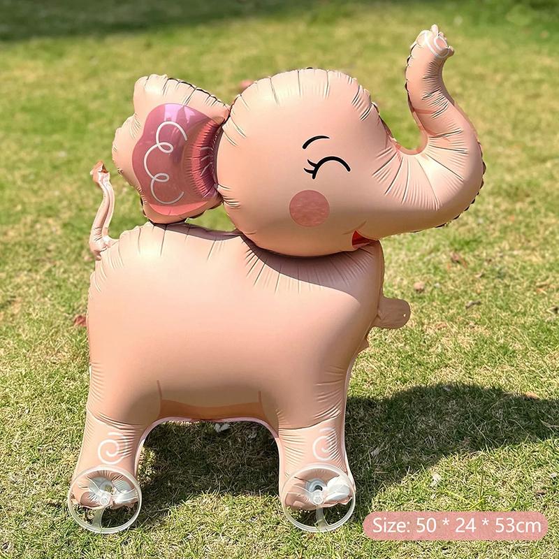 Walking Animal Foil Balloons With Rolling Wheels Perfect For Kids Birthday Parties Outdoor Garden Activities
