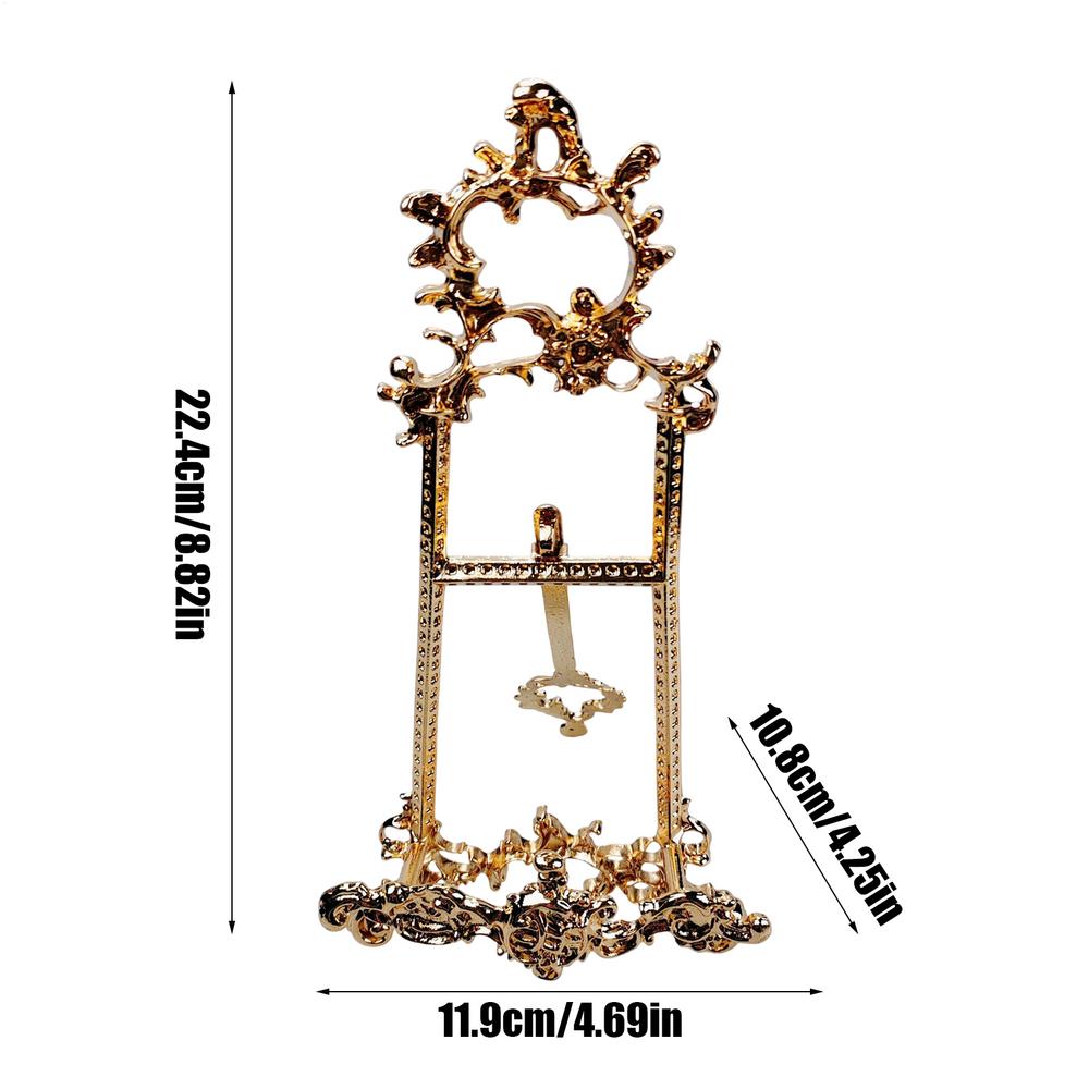 

Латунна мольберт з квітковими завитками, вінтажний, трирівневий, тринога, металевий мольберт для демонстрації, для сімейного ентузіаста, передпокій, спальня, камін синій