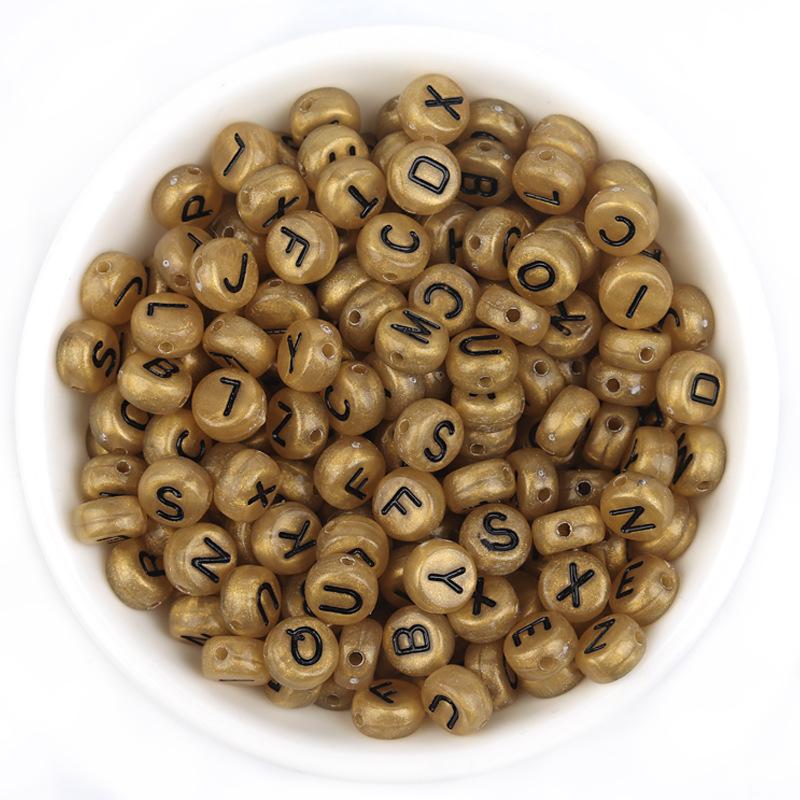 Acrylic Luminous Letter Beads, Multi-Style, 100 Pcs/bag for DIY Bracelets