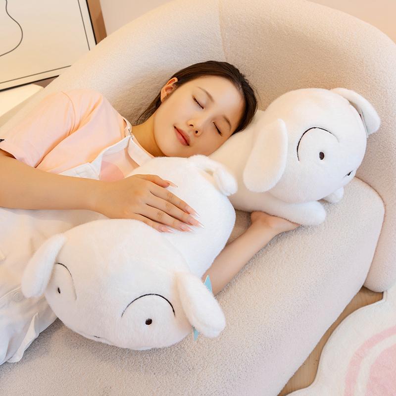 40/50cm Nohara Shiro Soft White Dog Plushies Stuffed Animal Puppy Plush Toy Sleeping Doll Birthday Gifts Girl Child