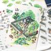 4Sheets/bag PET Fun National Chinese Style Three-Dimensional Landscaping Stickers Fun Small House DIY Scene Decoration Stickers