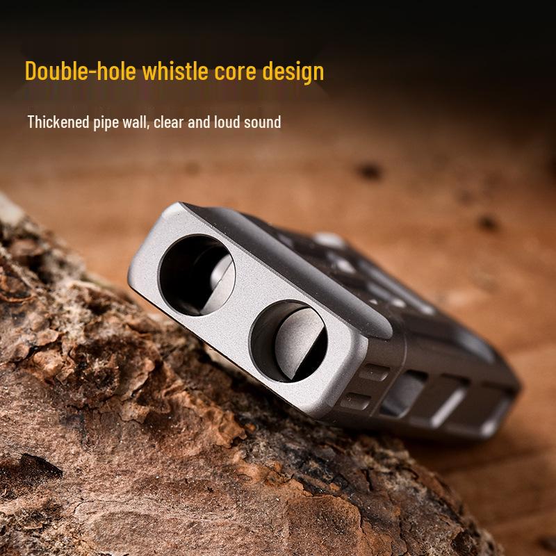 Titanium Double Tube High-Frequency Emergency Whistle for Outdoor Use