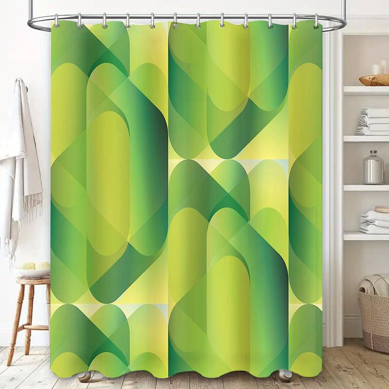Modern Abstract Shower Curtain Nature Green Trees Forest Bathroom Decor Waterproof Fabric Liner Artistic Backdrop Home Textile