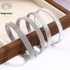 European & American Luxury Woven Titanium Steel Bangle with Gold Electroplating - Simple Fashion Open Design