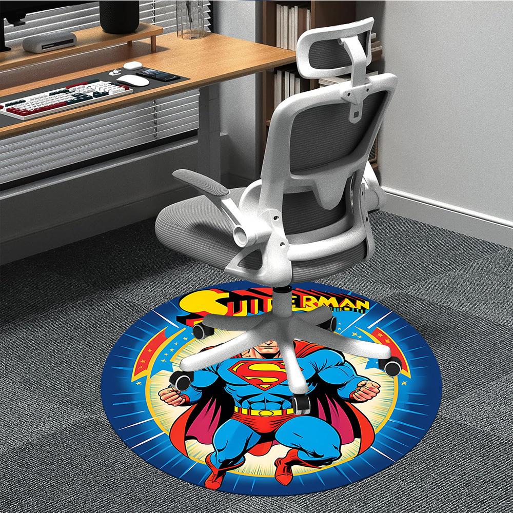 

1pc Superman Chair Carpet for Office Non-Slip, Indoor Non-Slip Washable Carpet, Non-Shedding Mat For Office yy251030071 80cm by 80cm