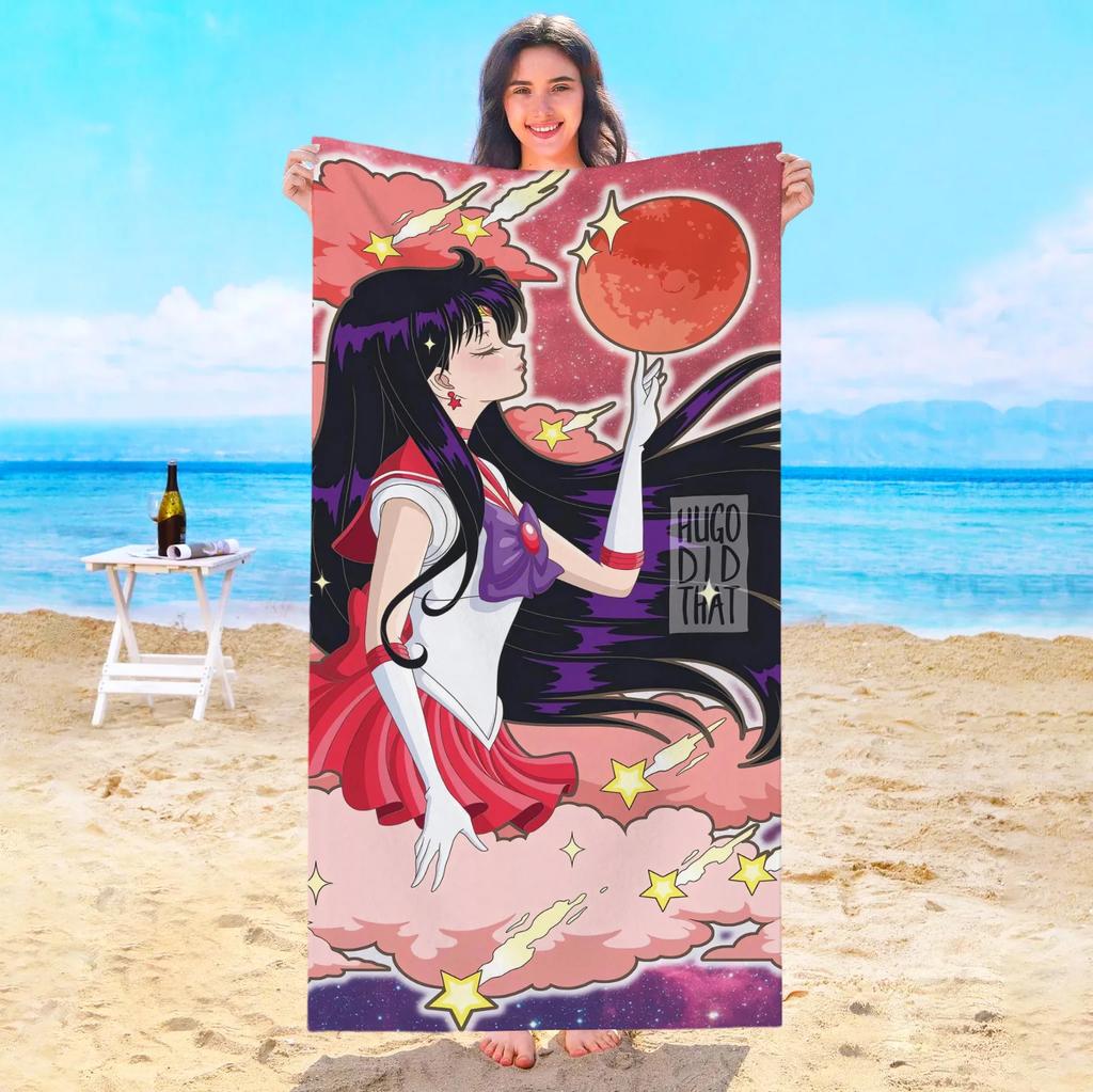 S-Sailor M-Moon Beach Towel Bath Towels Bathroom Items Swimming Pool Spa Playa Travel Sauna Baby For Home Microfiber Gym Shower