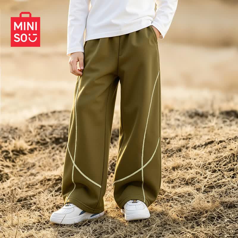 MINISO Unisex Kids' Casual Wide-Leg Long Pants
