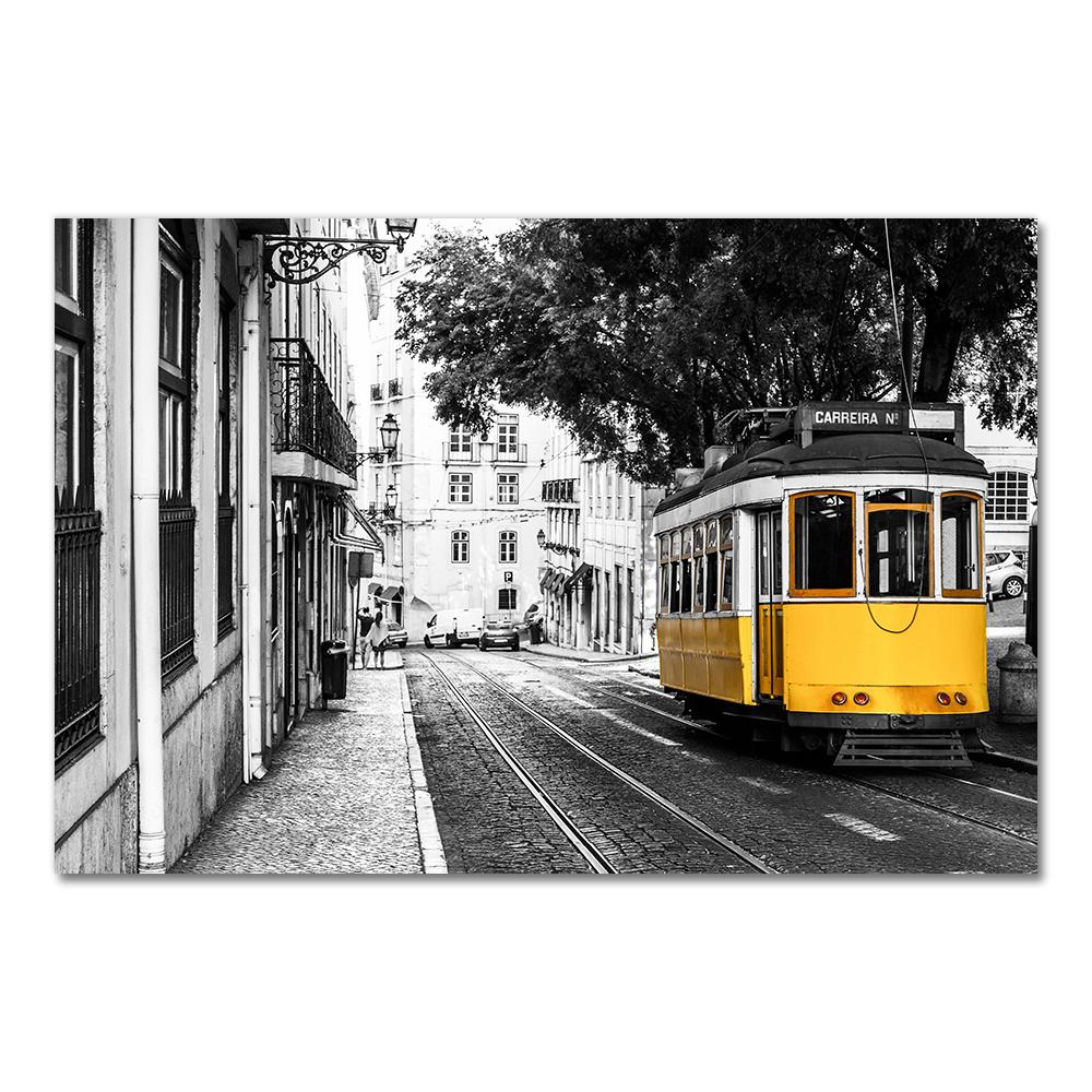 Lisbon Portugal City Map Poster Prints Portuguese Tiles Blue Door Vintage Wall Art Canvas Painting City Photography Home Decor