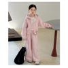 Autumn Winter Teenager Kids Girl Children Set Clothes Loose Sweatshirt Hooded Jacket Pink Wide Leg Pant